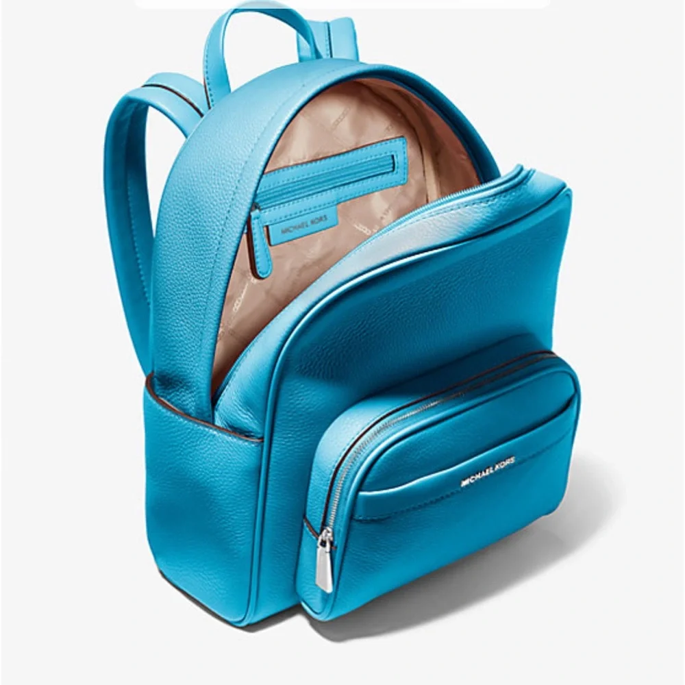 Michael Kors Bex Medium Pebbled Leather Backpack COLOR SANTORINI BLUE NWT